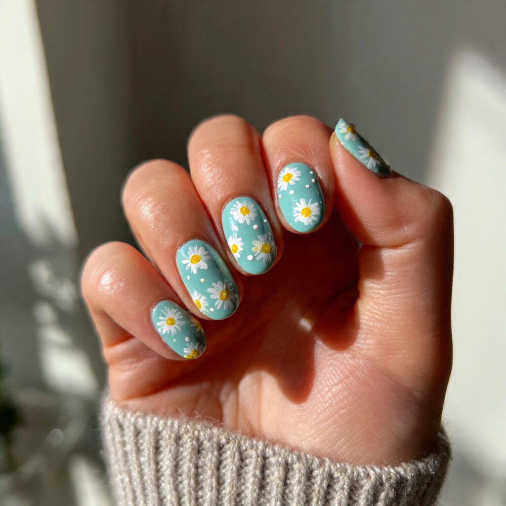 27 Early Spring Nails Ideas That Are Totally Fresh & Trendy 2026 8 Daisy Nail Ideas