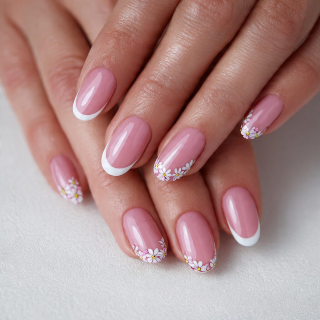 27 Early Spring Nails Ideas That Are Totally Fresh & Trendy 2026 3 Floral French Tip Nail Ideas