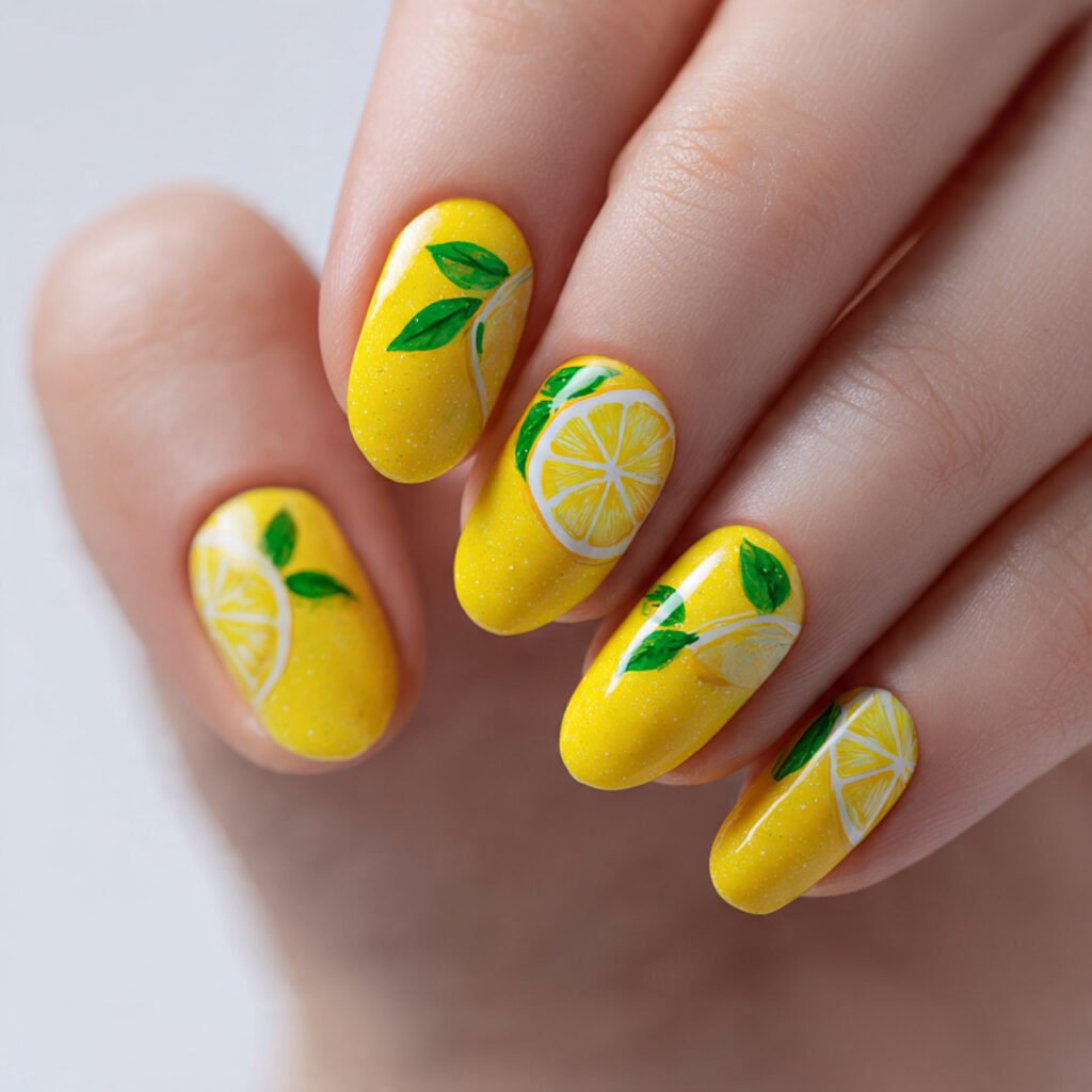 27 Early Spring Nails Ideas That Are Totally Fresh & Trendy 2026 24 Lemon and Citrus Nail Ideas
