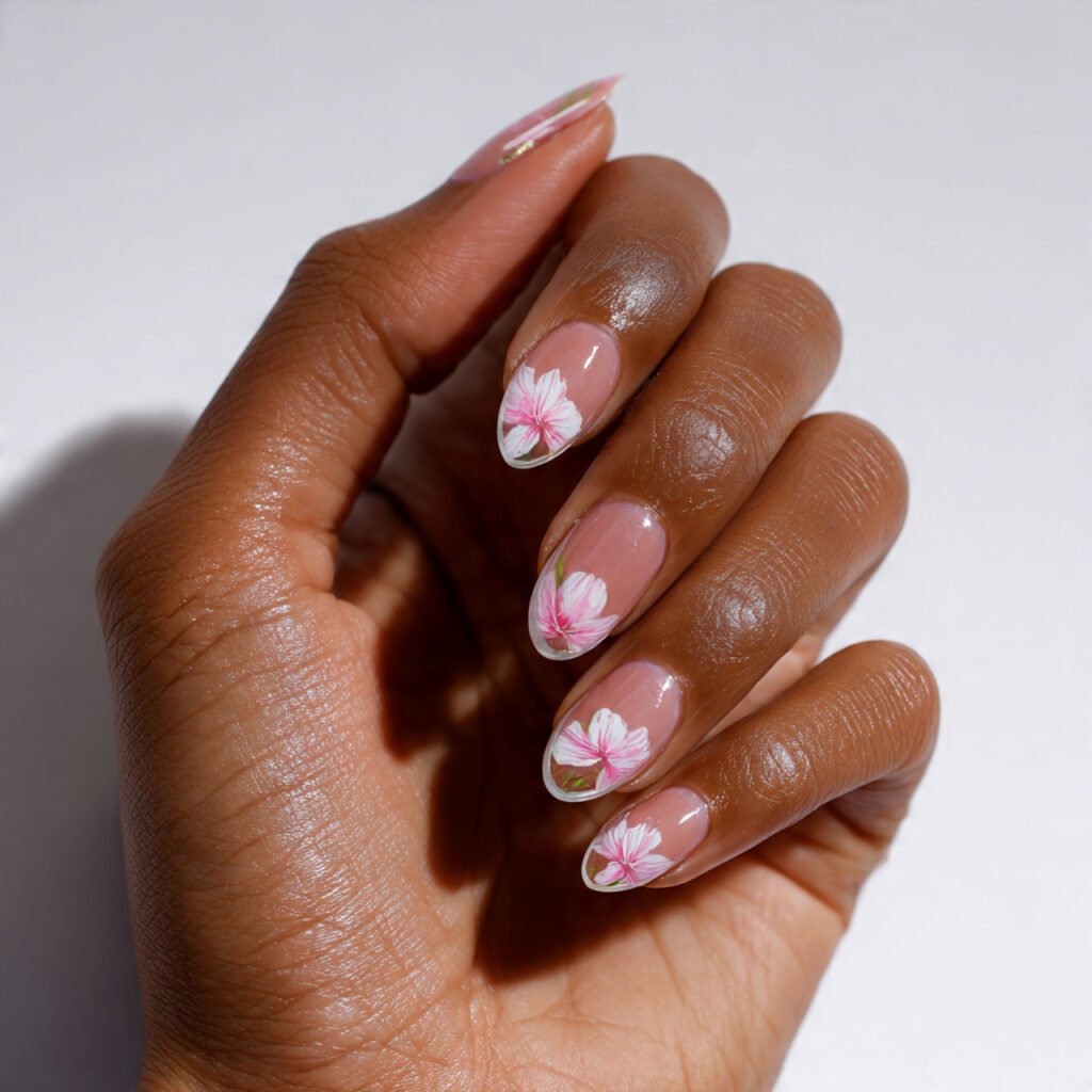 27 Early Spring Nails Ideas That Are Totally Fresh & Trendy 2026 16 Negative Space Floral Nail Ideas