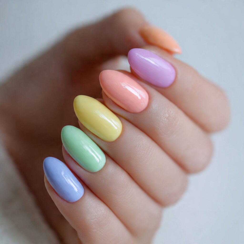27 Early Spring Nails Ideas That Are Totally Fresh & Trendy 2026 23 Rainbow Pastel Nail Ideas