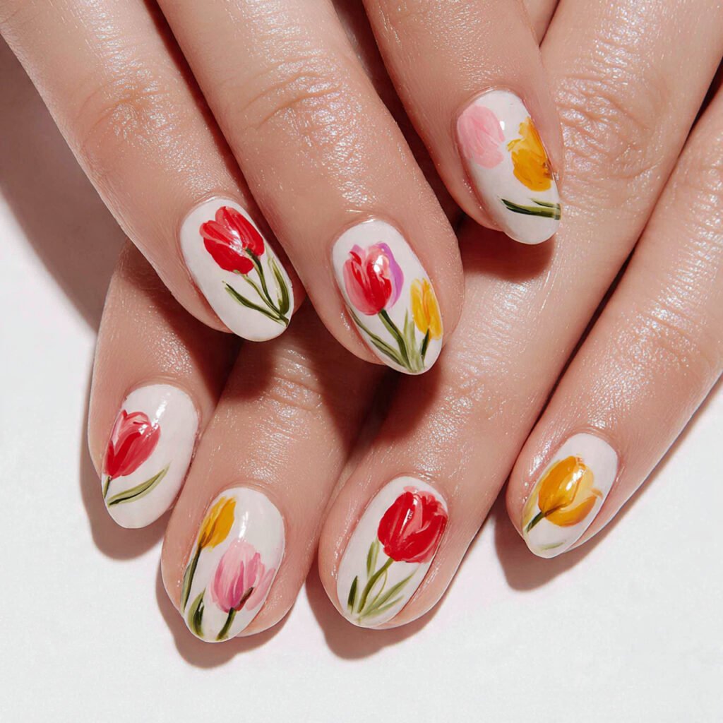 27 Early Spring Nails Ideas That Are Totally Fresh & Trendy 2026 12 Tulip Nail Ideas