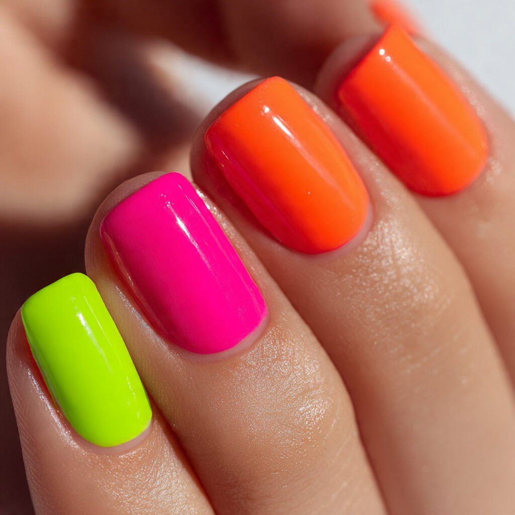 29 Fresh Summer Nails Ideas That Are Trending Right Now 2 Bright Neon Summer Nails Ideas