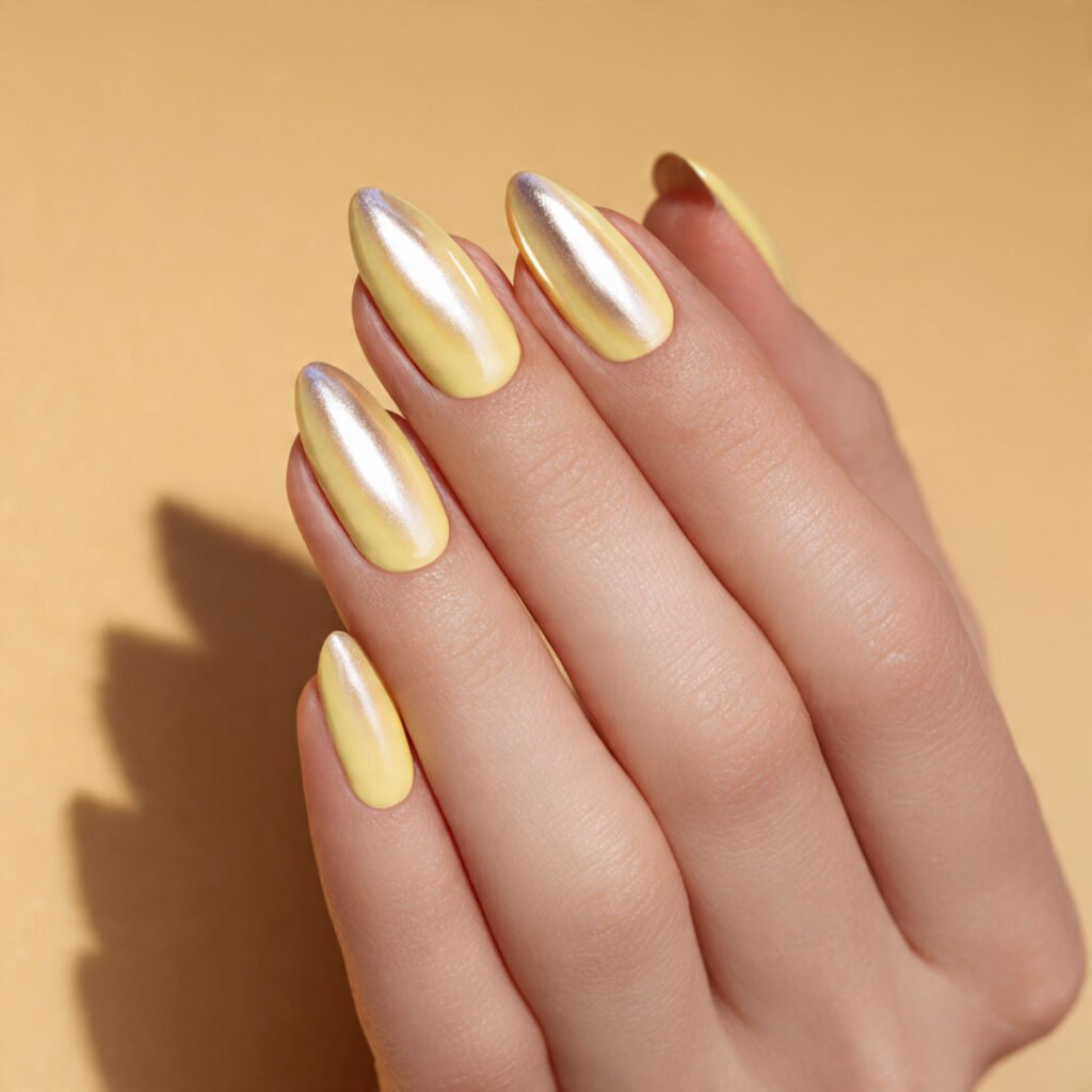 Glazed Chrome Summer Nails Ideas