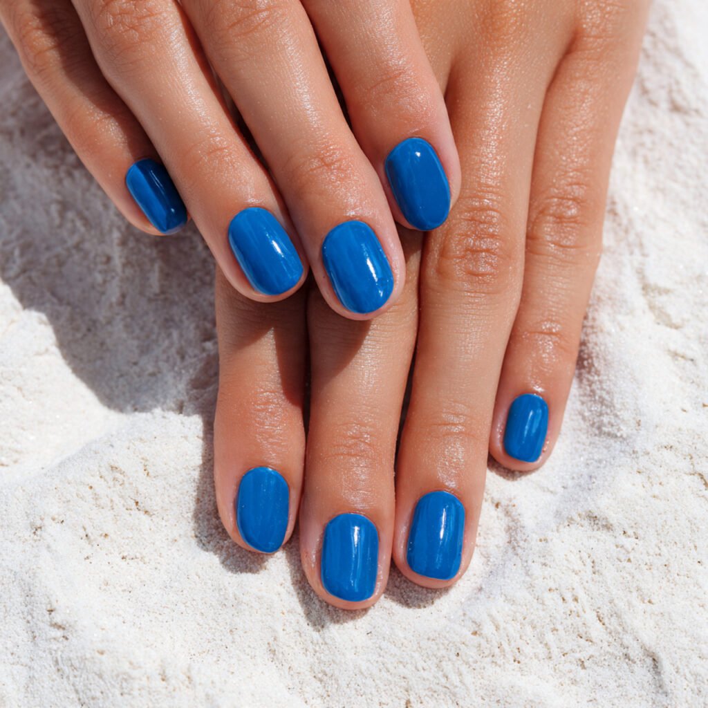 Ocean Blue Solid Nails