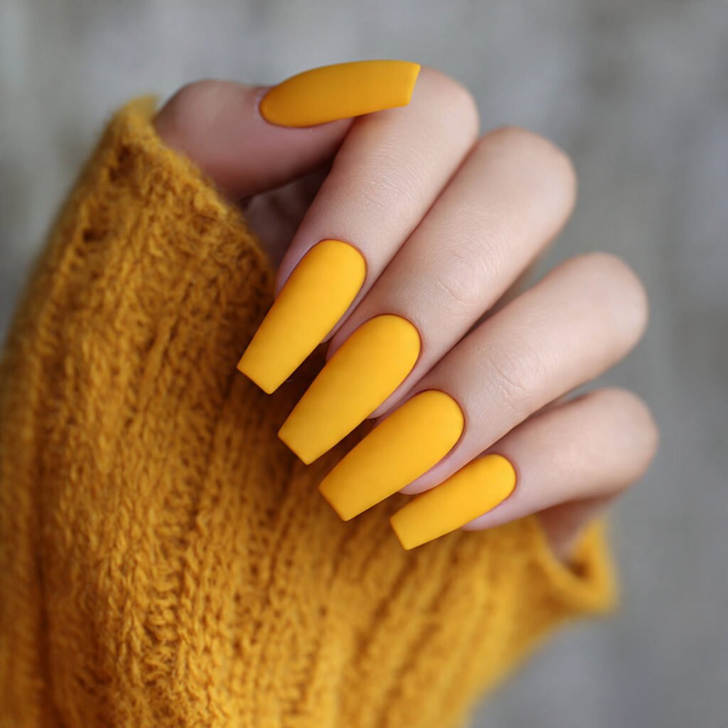 Matte Yellow Nail Ideas