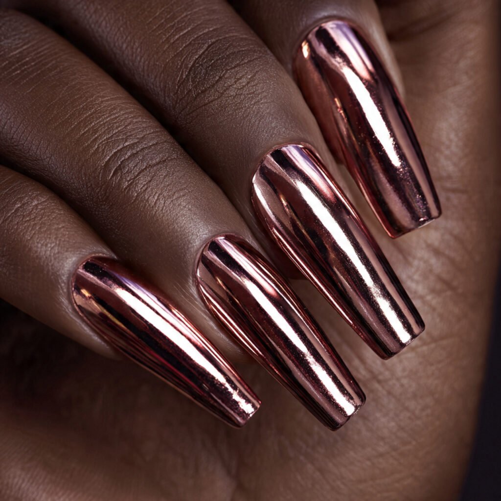 27 Gorgeous Nail Ideas for Black Women You Will Love 10 Chrome Finish Nail Ideas