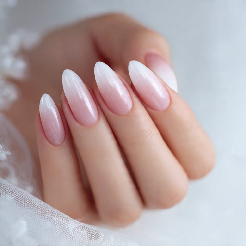 Soft Ombre Bridal Nail Ideas