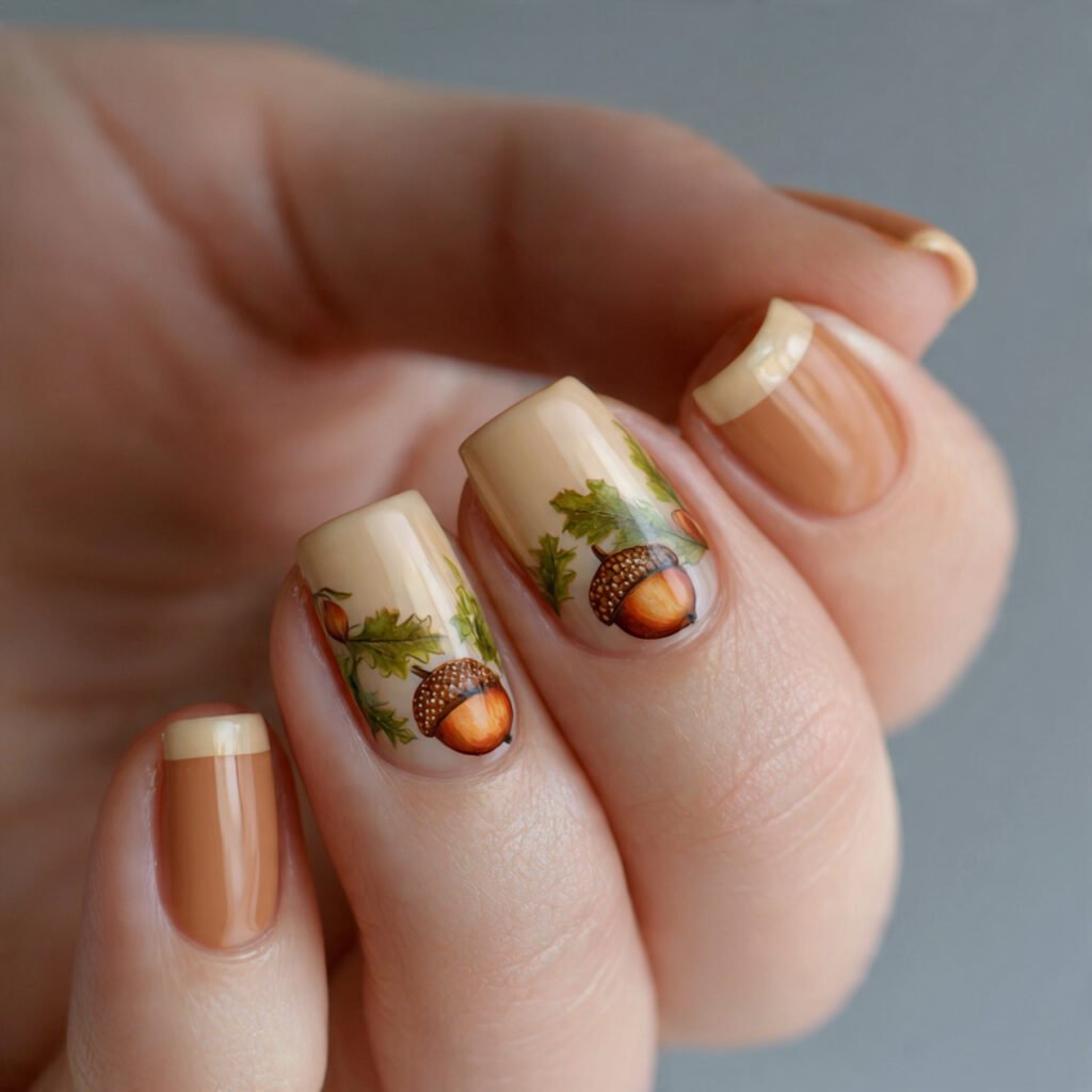 27 Stunning Thanksgiving Nail Ideas for a Festive Look 13 Acorn Nail Art Ideas