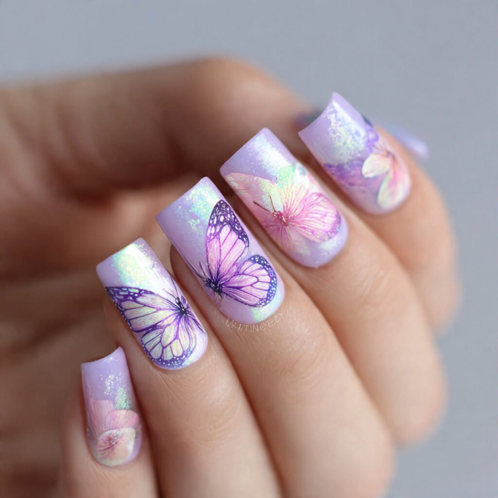 29 Fresh Summer Nails Ideas That Are Trending Right Now 13 Butterfly Nails Ideas