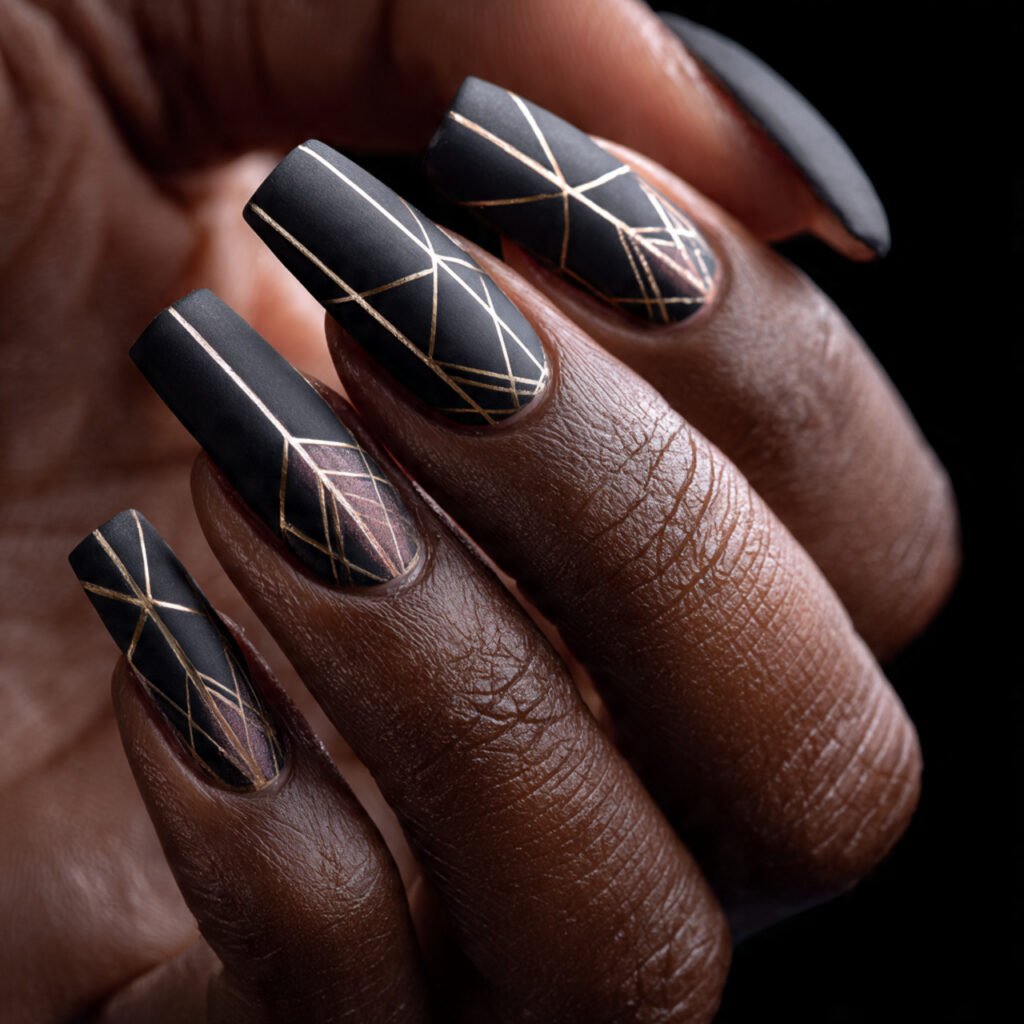 27 Gorgeous Nail Ideas for Black Women You Will Love 12 Geometric Nail Art Ideas
