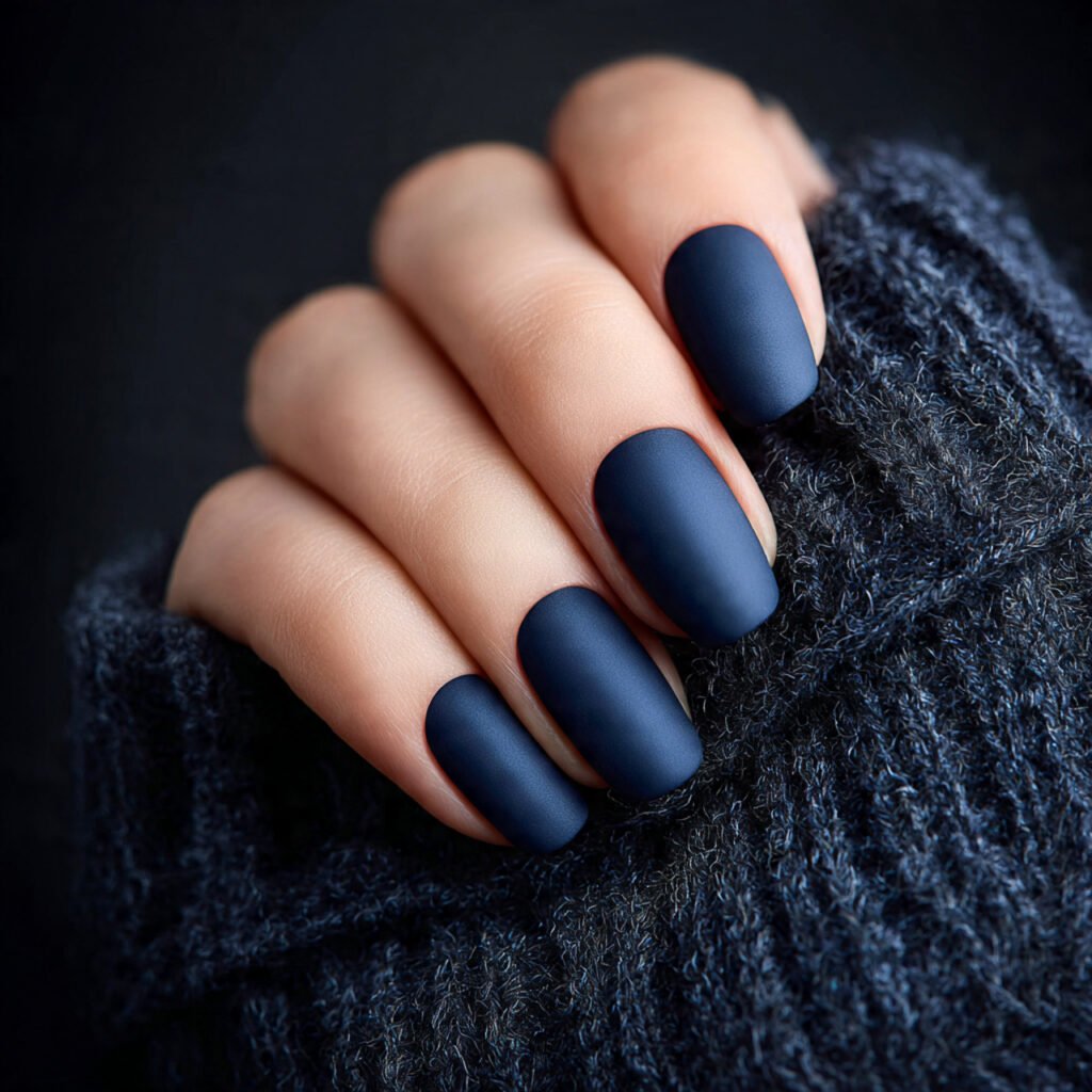 Matte Navy Nails