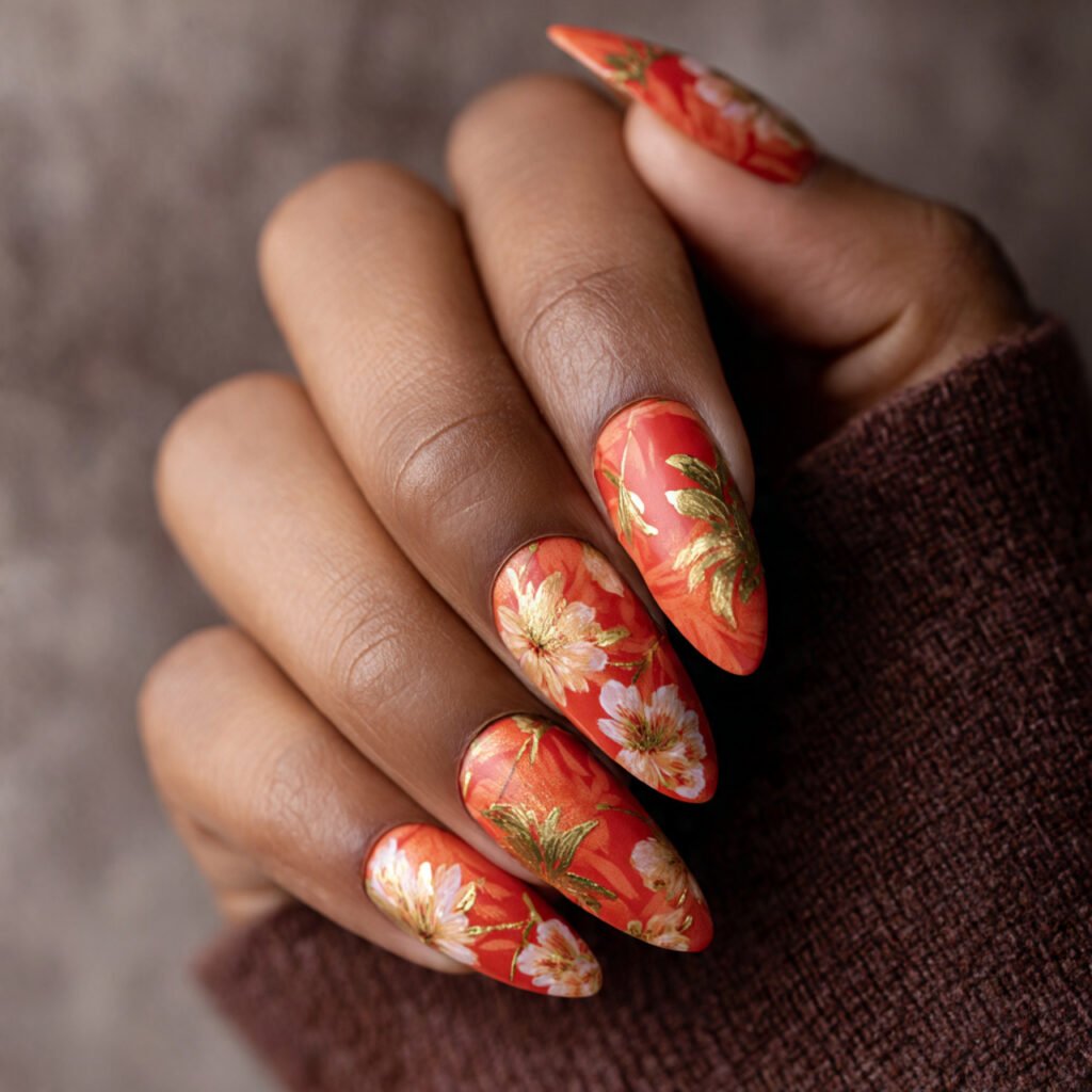 27 Gorgeous Nail Ideas for Black Women You Will Love 13 Floral Nail Ideas
