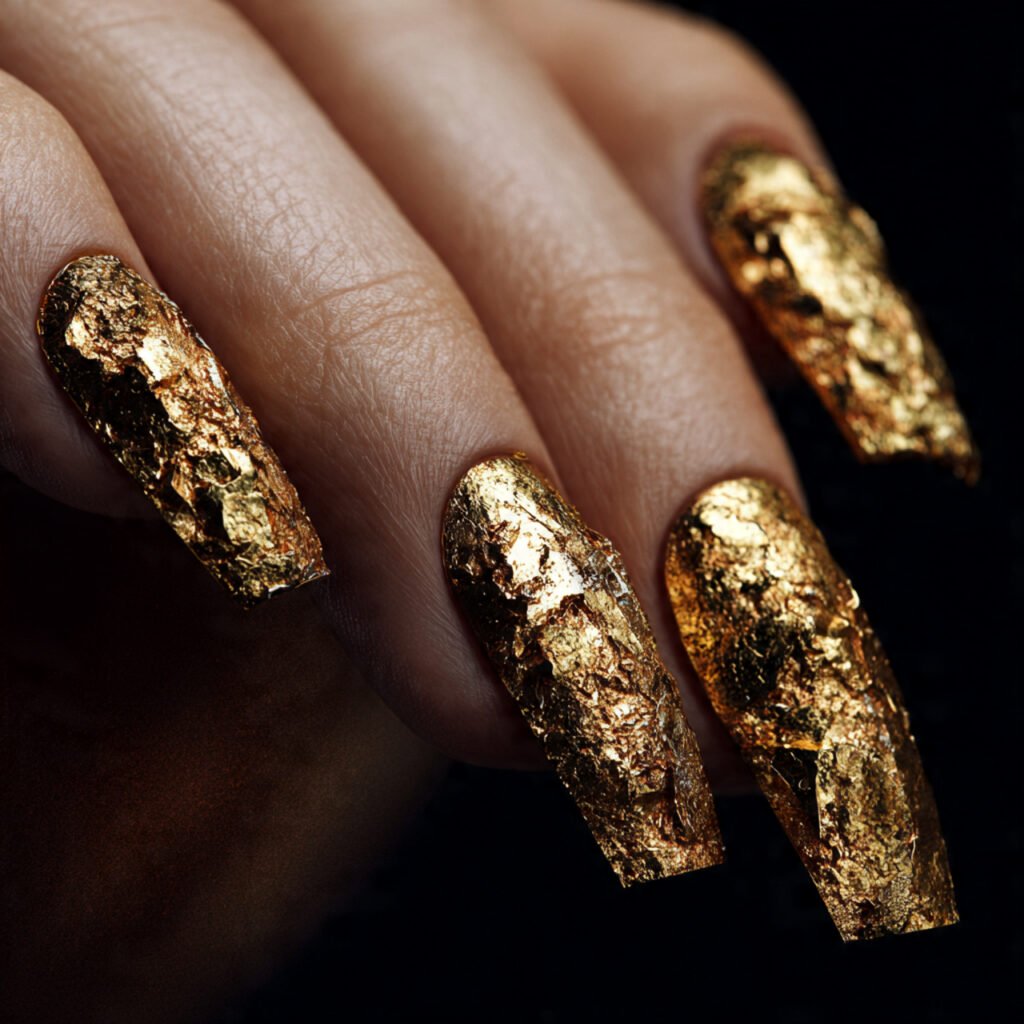 Metallic Foil Nails Ideas