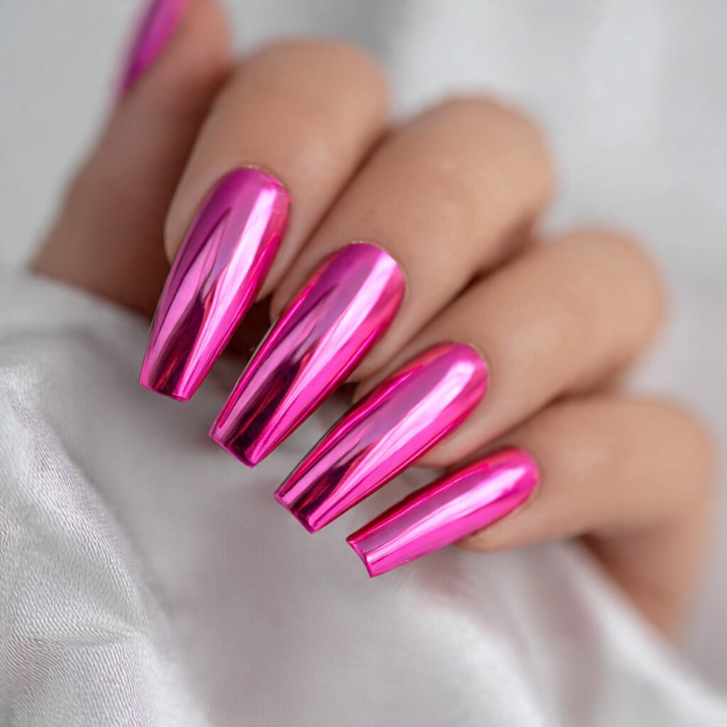 Neon Chrome Nail Ideas