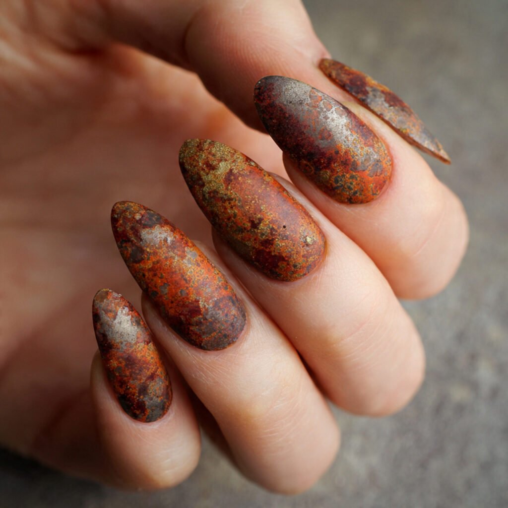 Burnt Metal Nail Ideas