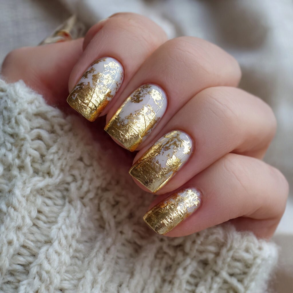 29 Best French Tip Nail Ideas That Go Way Beyond Basic White 17 Gold Foil French Accent