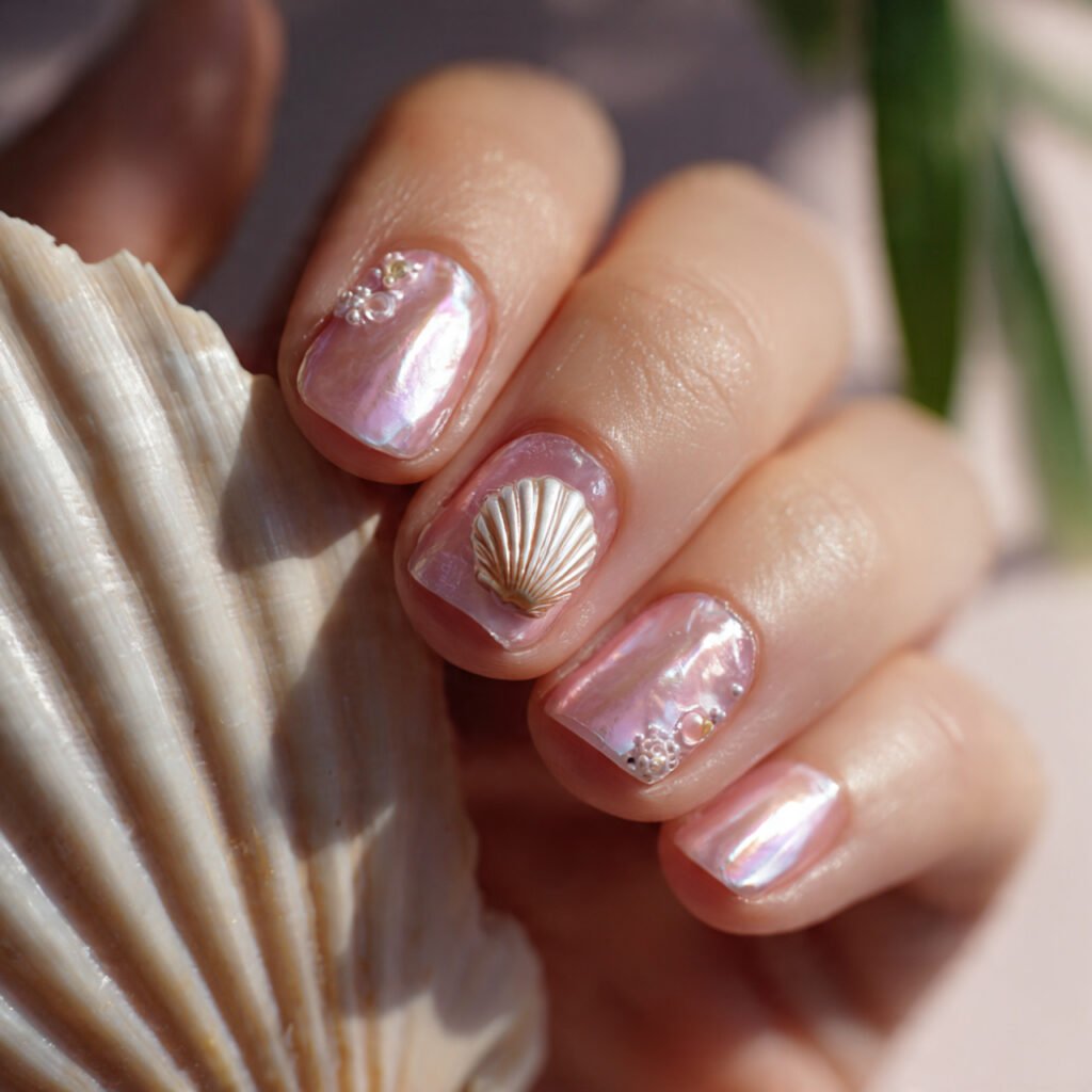 29 Fresh Summer Nails Ideas That Are Trending Right Now 17 Seashell Nails Ideas