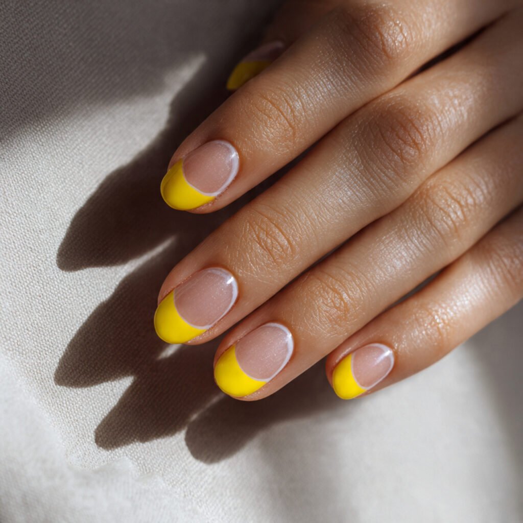 Yellow Negative Space Nail Ideas