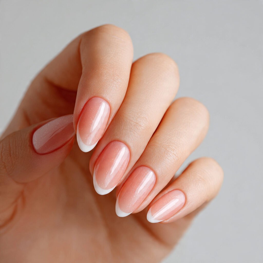 Floating French Tip Nails Ideas