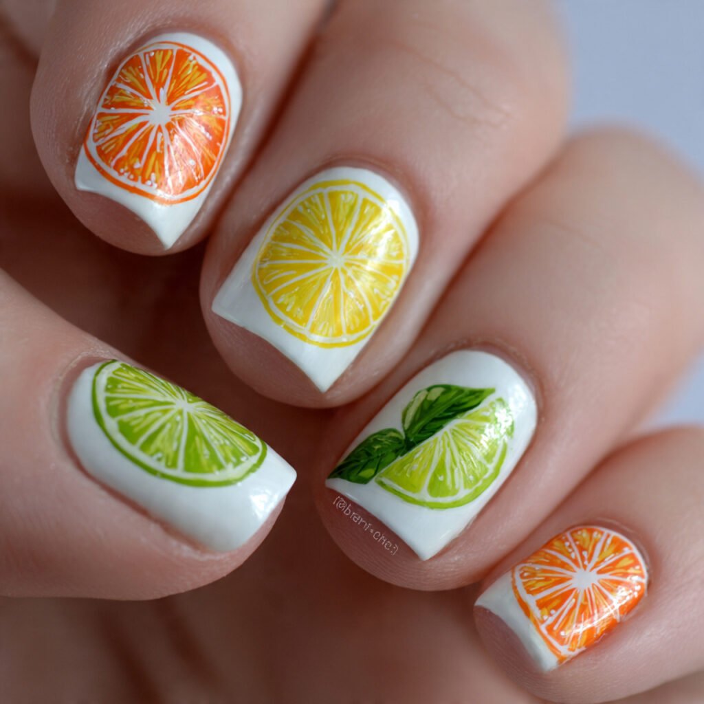 29 Fresh Summer Nails Ideas That Are Trending Right Now 19 Lemon and Citrus Nails Ideas