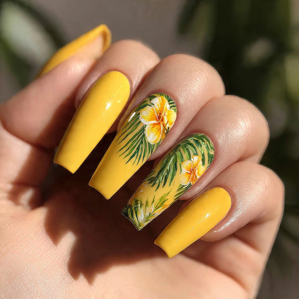 Tropical Yellow Nail Ideas