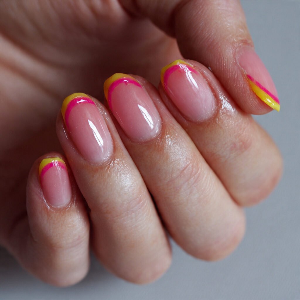 29 Best French Tip Nail Ideas That Go Way Beyond Basic White 3 Colored Tips in Bold Shades