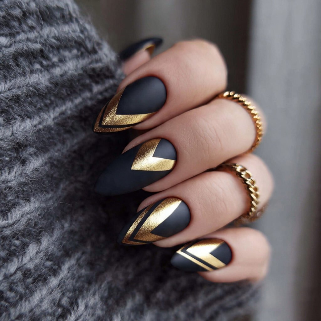 Geometric Chrome Nail Ideas