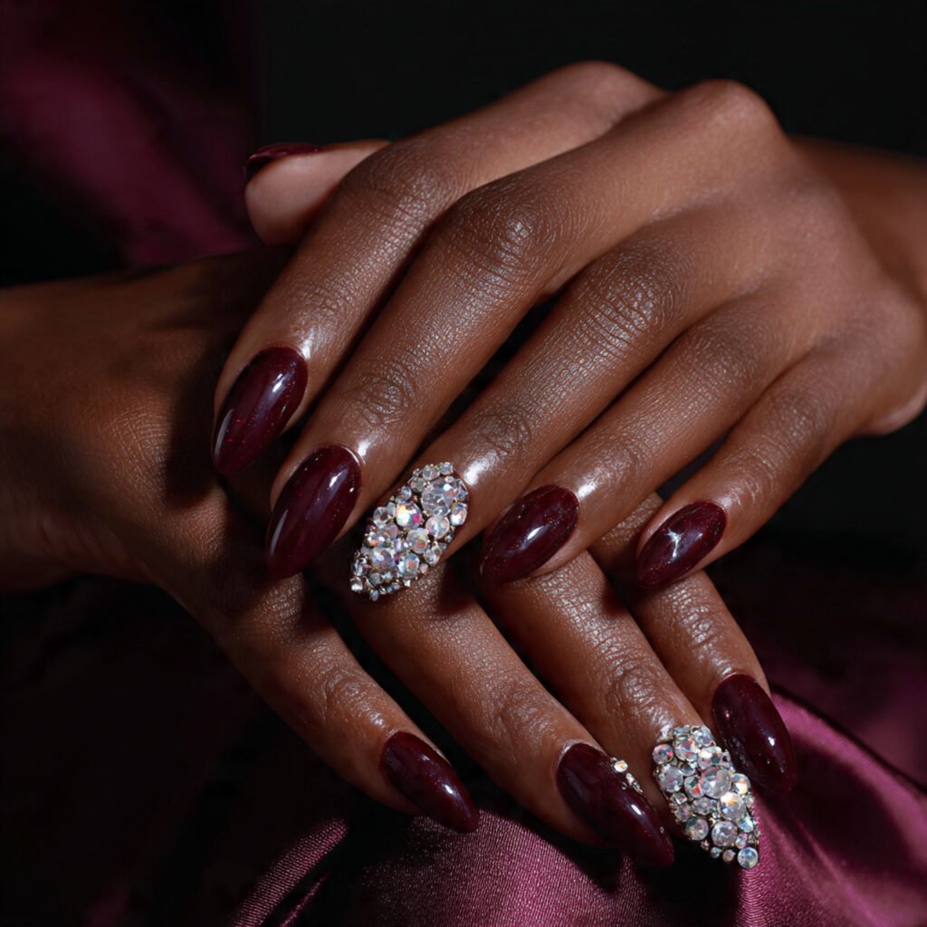 Rhinestone Embellished Nails