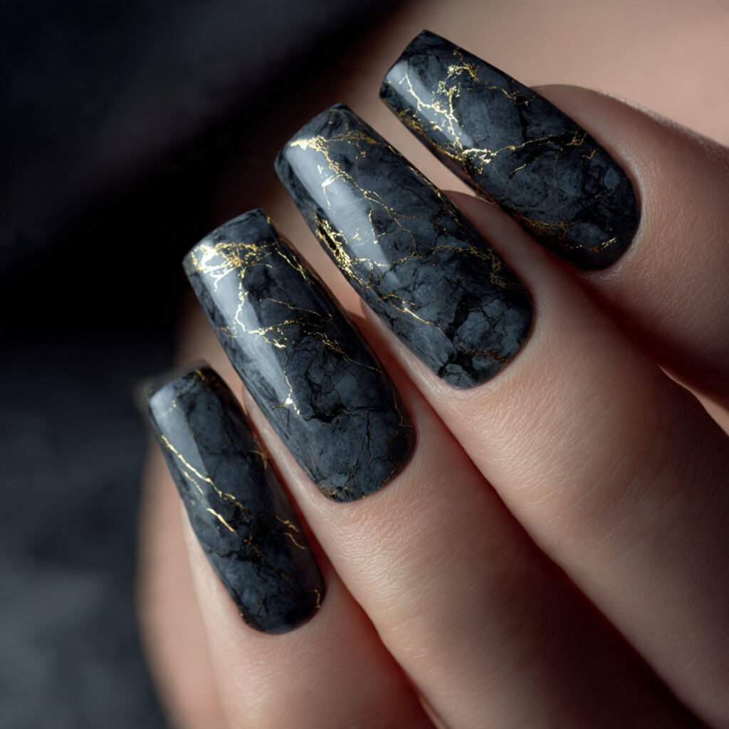30 Best Dark Nail Ideas for Every Shade of Mysterious 22 Dark Marble Nails Ideas