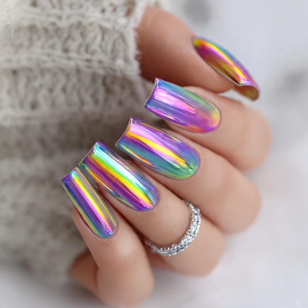 29 Fresh Summer Nails Ideas That Are Trending Right Now 21 Holographic Summer Nails Ideas