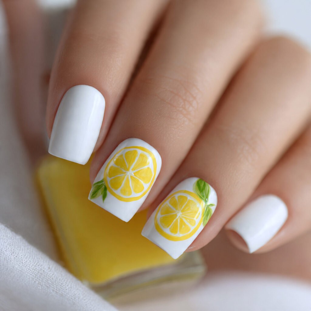 Lemon Slice Nail Ideas