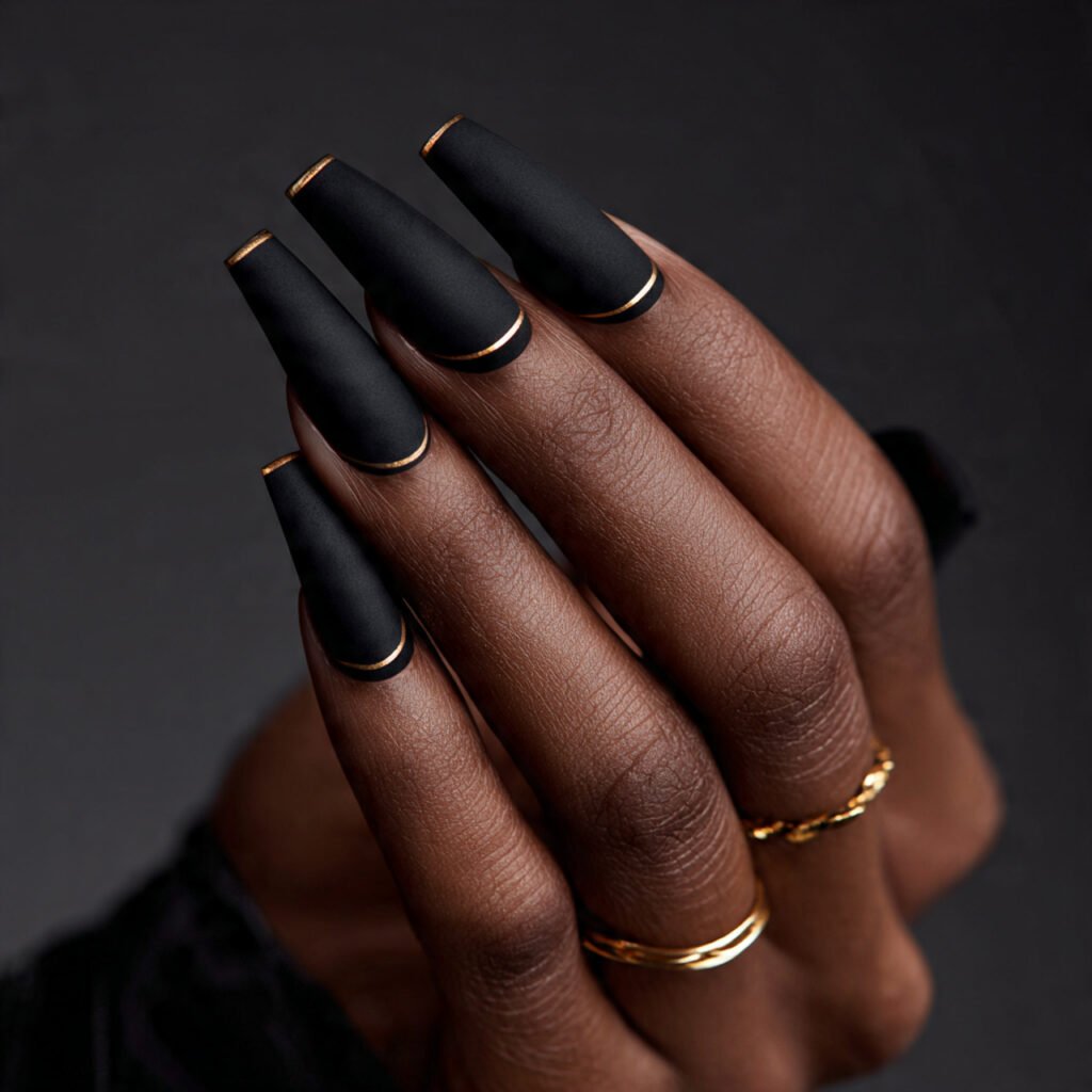 27 Gorgeous Nail Ideas for Black Women You Will Love 19 Matte Black Nail Ideas