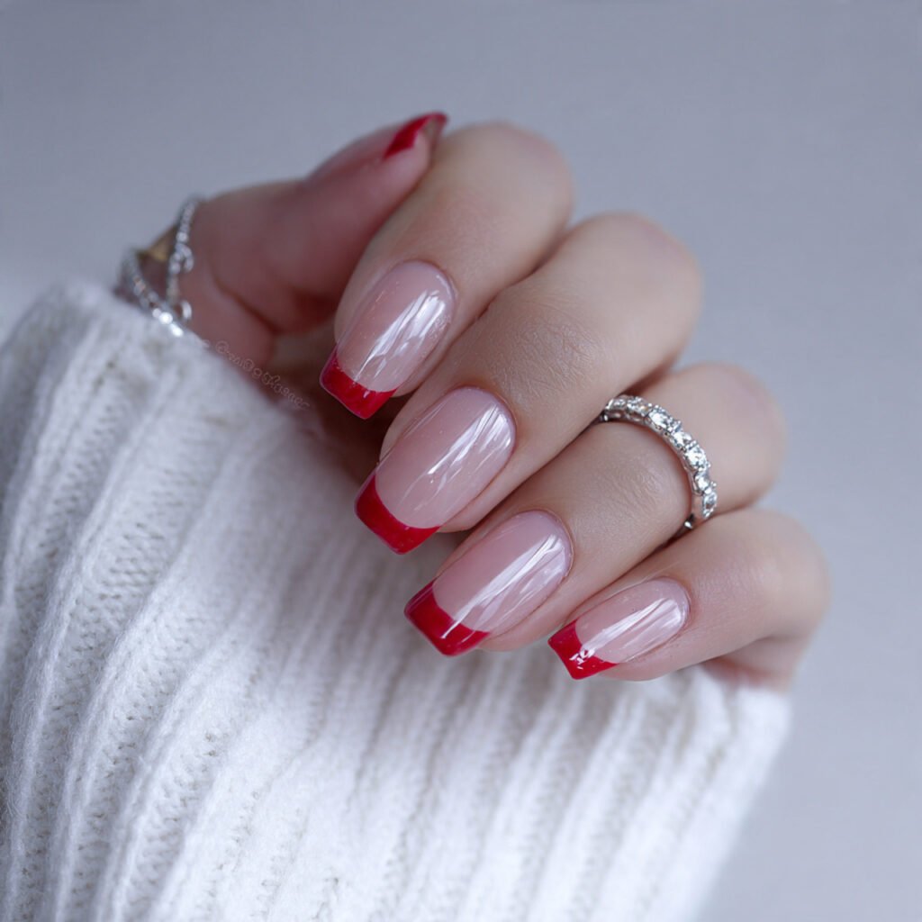 29 Best French Tip Nail Ideas That Go Way Beyond Basic White 21 Red Tip Statement Look