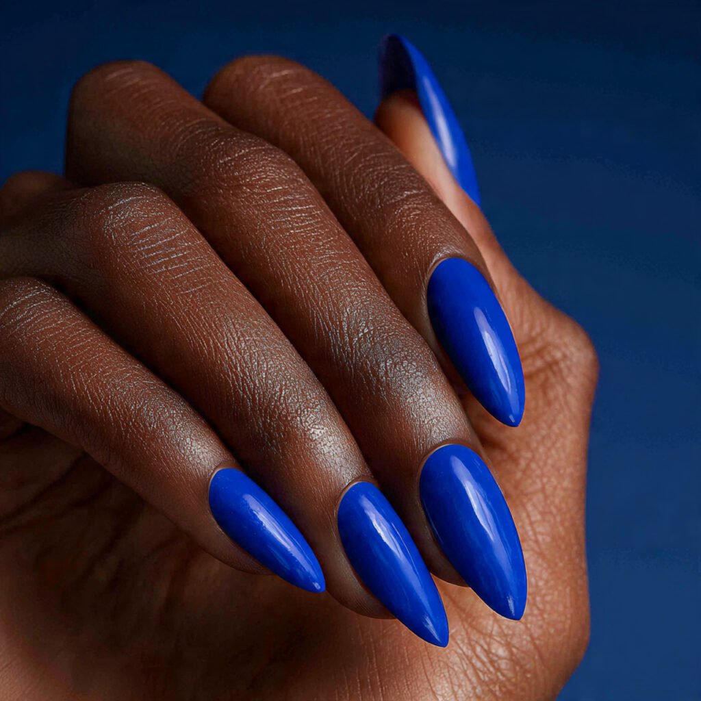 27 Gorgeous Nail Ideas for Black Women You Will Love 20 Cobalt Blue Nail Ideas