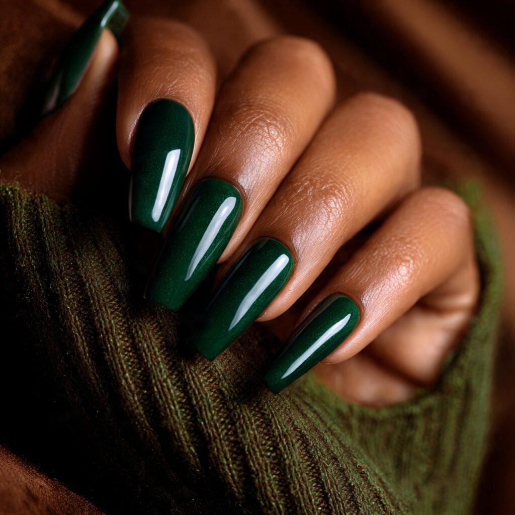 27 Gorgeous Nail Ideas for Black Women You Will Love 21 Emerald Green Nail Ideas