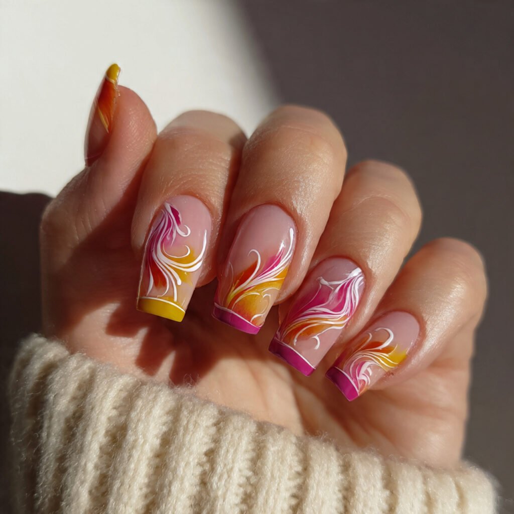29 Best French Tip Nail Ideas That Go Way Beyond Basic White 23 Swirl Art French Nails