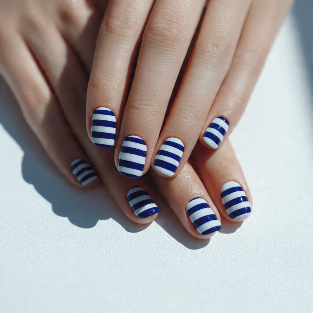 25 Awesome Summer Nails Square Designs That Make Every Outfit Better 21 Stripe Pattern Design