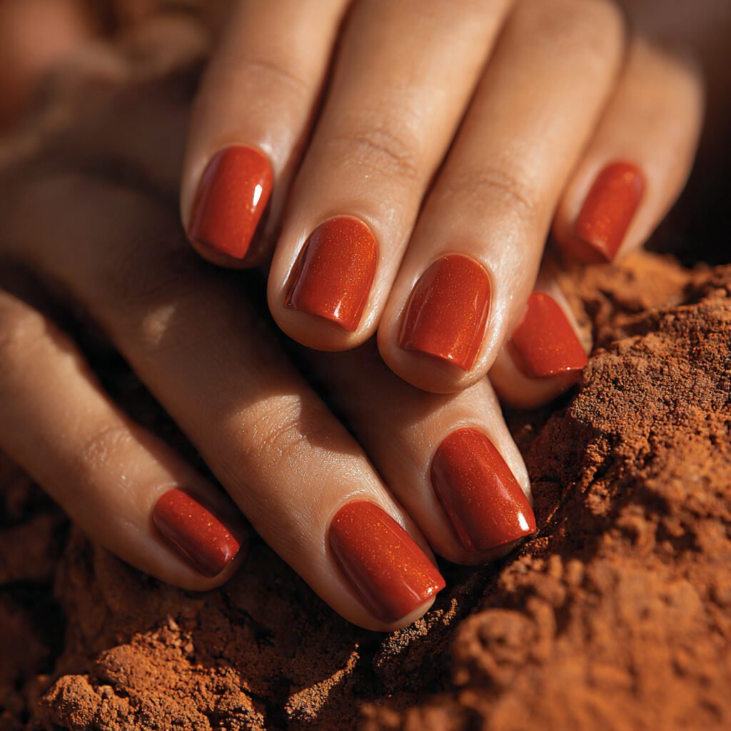 26 Summer Nails Simple Designs That Work for Any Occasion 22 Warm Terracotta Nails