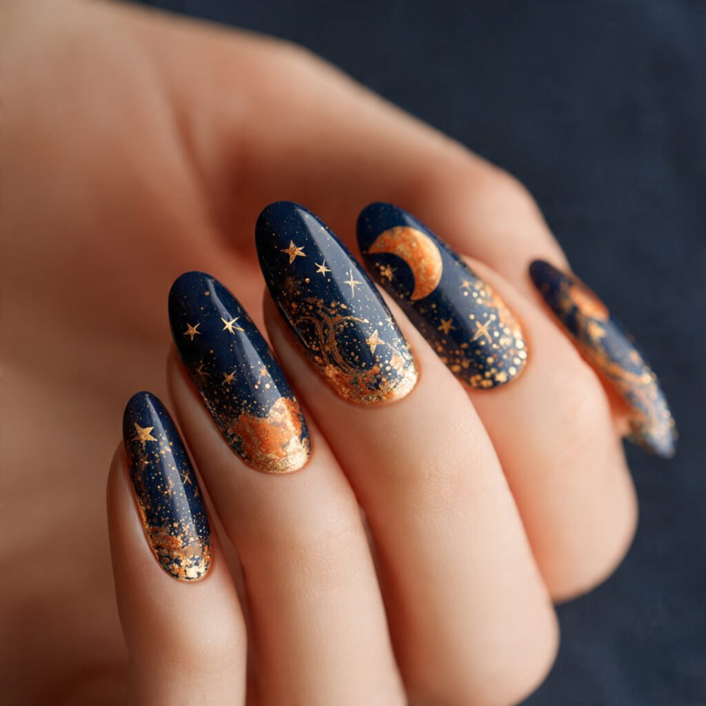 27 Stunning Thanksgiving Nail Ideas for a Festive Look 23 Harvest Moon Nail Ideas