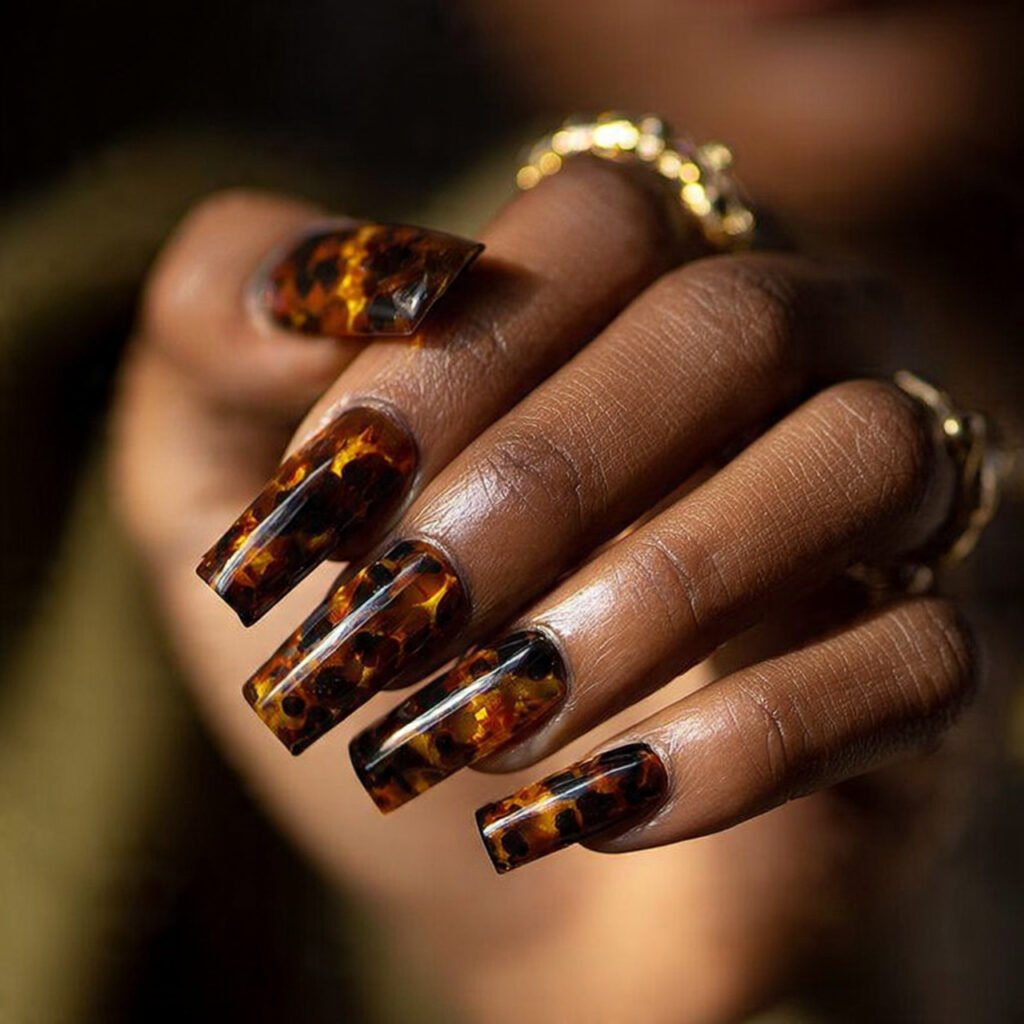 27 Gorgeous Nail Ideas for Black Women You Will Love 23 Tortoiseshell Nail Ideas