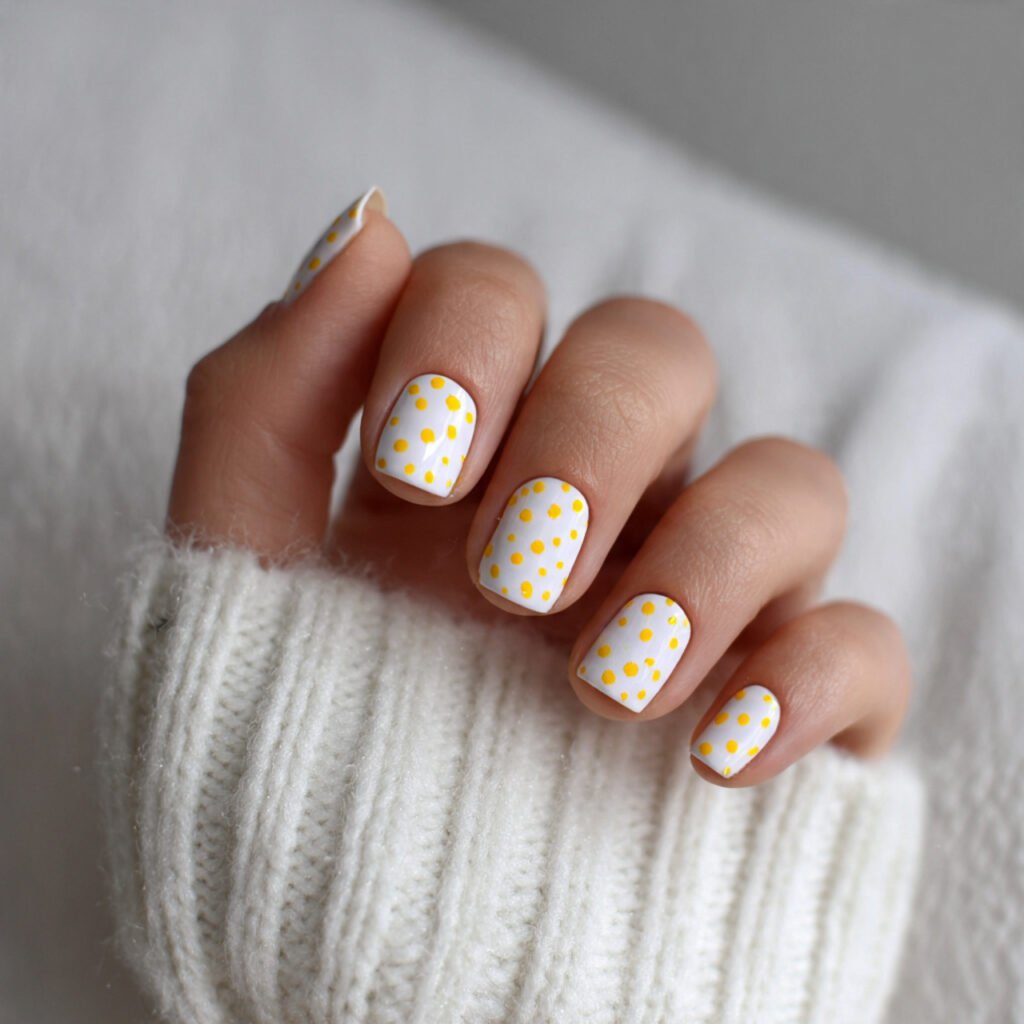Yellow Dot Nail Ideas