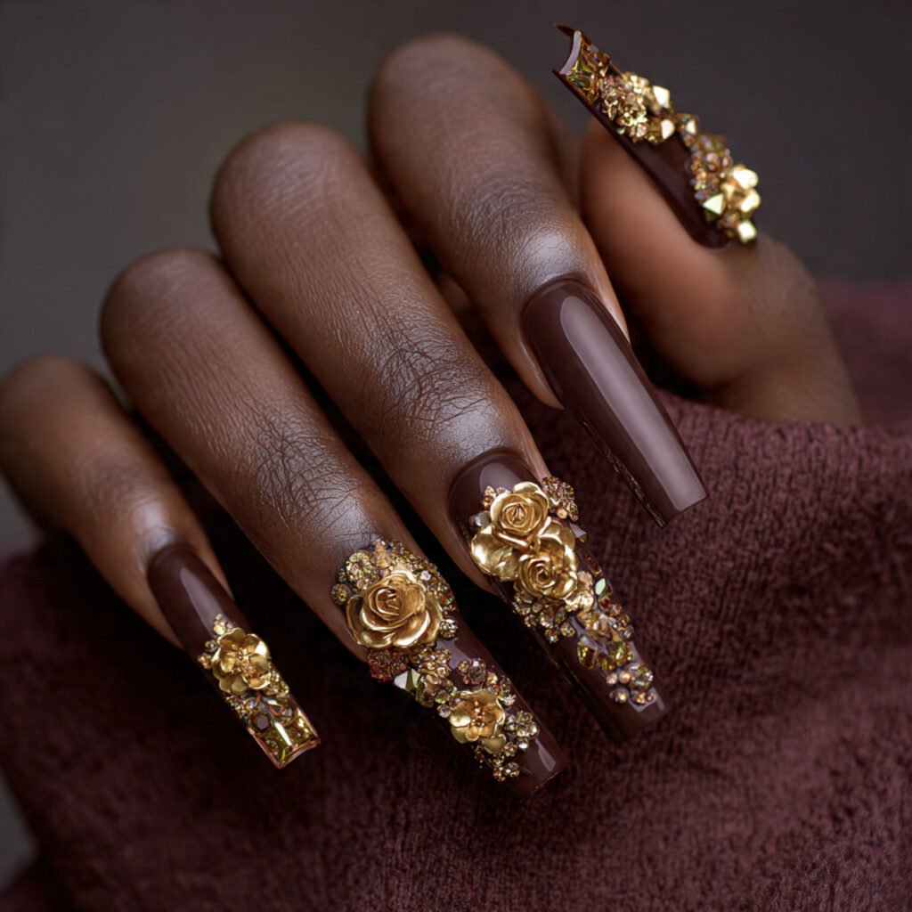 27 Gorgeous Nail Ideas for Black Women You Will Love 24 3D Nail Art Ideas