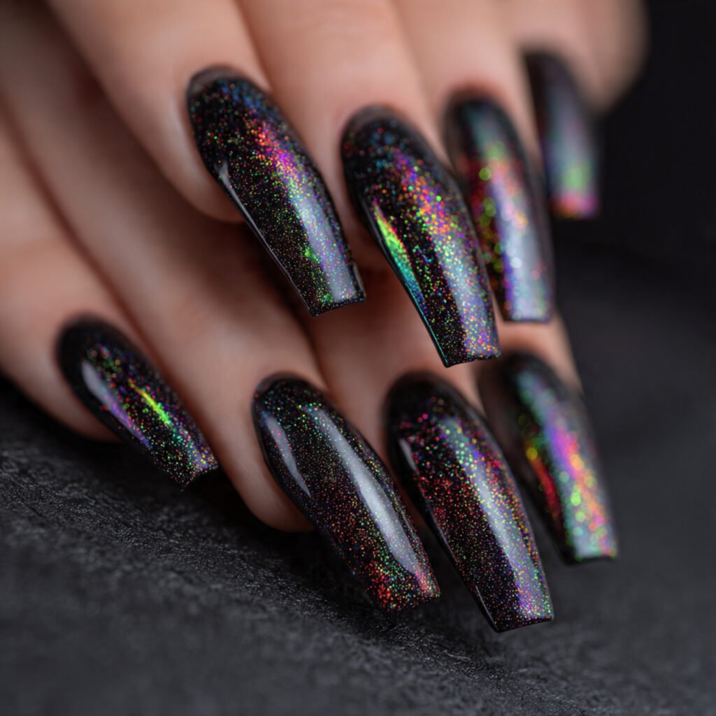 30 Best Dark Nail Ideas for Every Shade of Mysterious 27 Dark Holographic Nails Ideas
