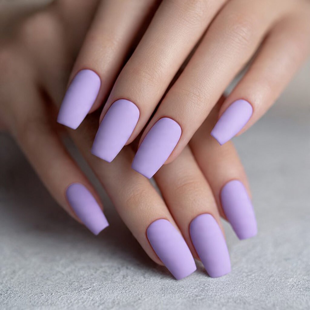 26 Summer Nails Simple Designs That Work for Any Occasion 24 Matte Lavender Nails