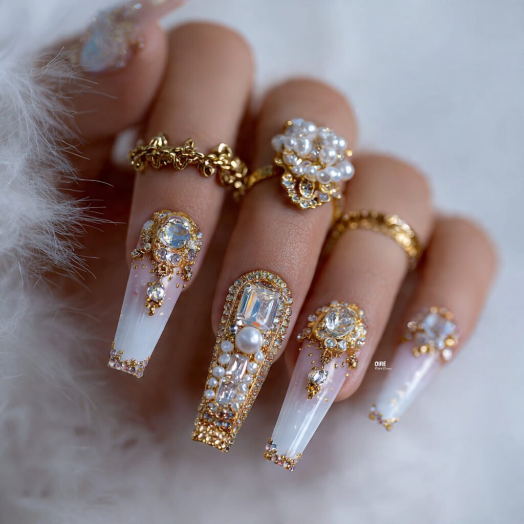 Heavily Embellished Nail Ideas