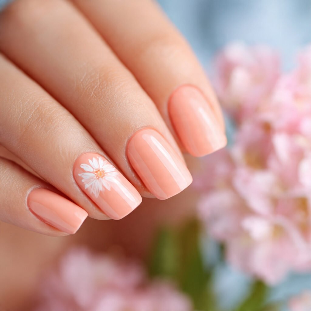 26 Summer Nails Simple Designs That Work for Any Occasion 25 Single Flower Stamp