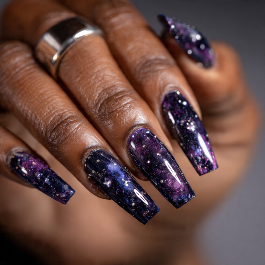 27 Gorgeous Nail Ideas for Black Women You Will Love 28 Galaxy Nail Ideas