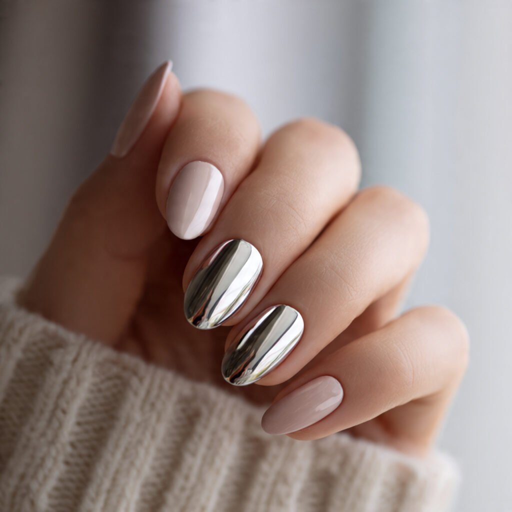 Minimal Chrome Nail Ideas