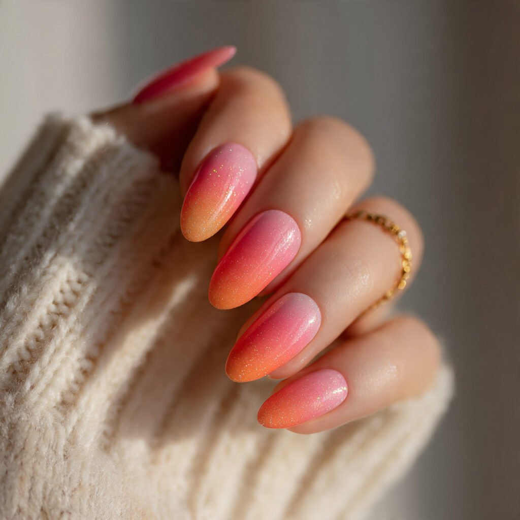 Ombre Sunset Nails Ideas